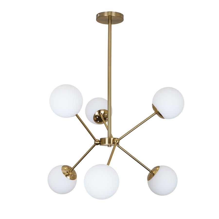 Люстра з плафонами 7529810-6 BRZ+WH Бронзовий/Білий (2345030722)