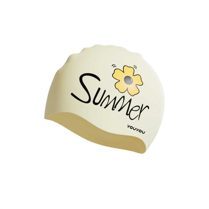 Шапочка для плавания детская YOUYOU Summer Flower силиконовая Светло-желтый (f6cf9731)