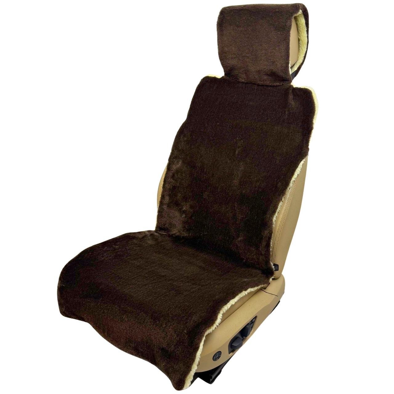 Накидка-чехол универсальная меховая на переднее сиденье авто из овчины Runa Коричневый (302-1-N) Накидка-чехол универсальная меховая на переднее сиденье авто из овчины Runa Коричневый (302-1-N)