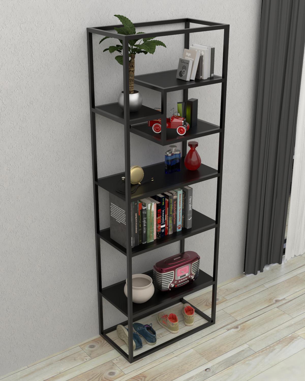 Стеллаж EcoLoft Кассель DSP-1459-5 Черный (34713023)