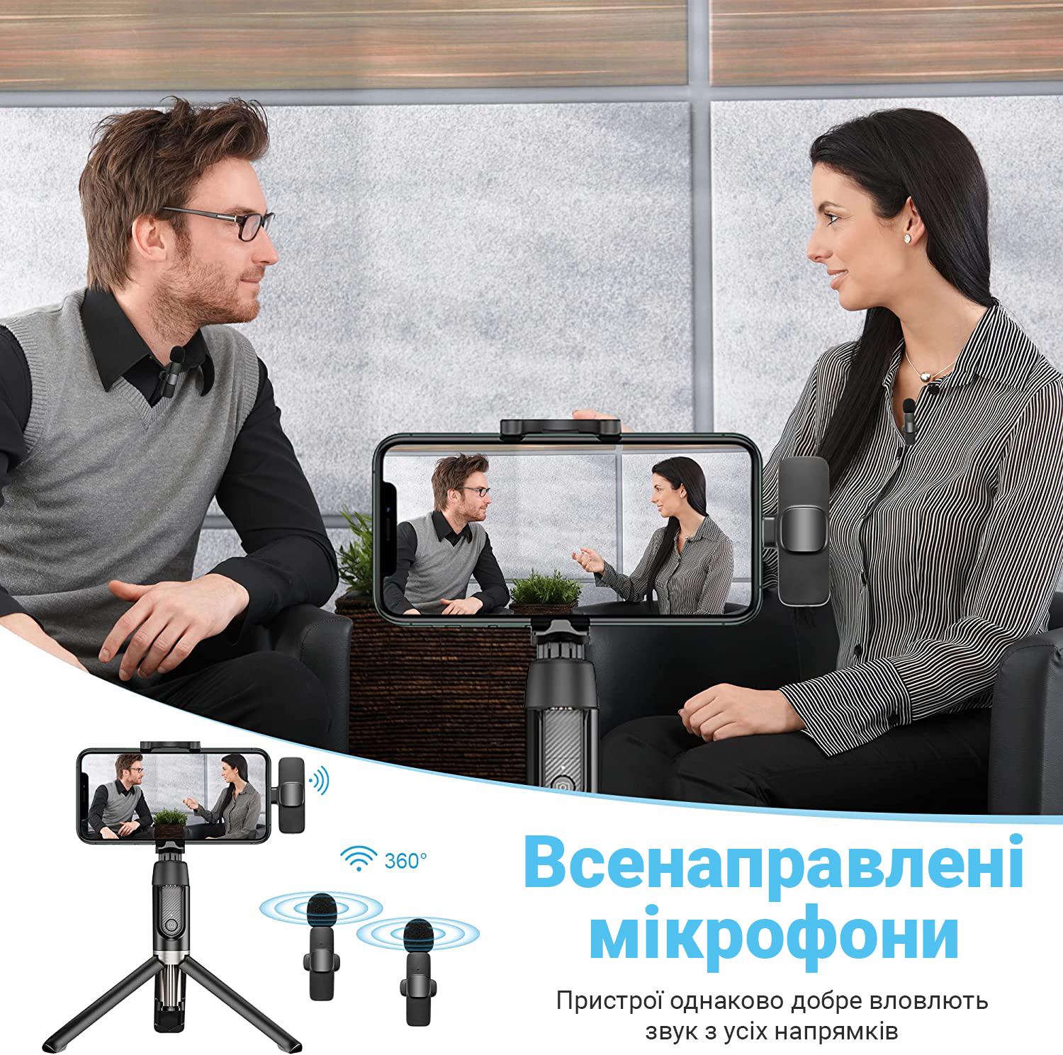 Микрофон двойной петличный беспроводной с Lightning Savetek P27-2 для iPhone/iPad/Macbook 2,4 ГГц - фото 11