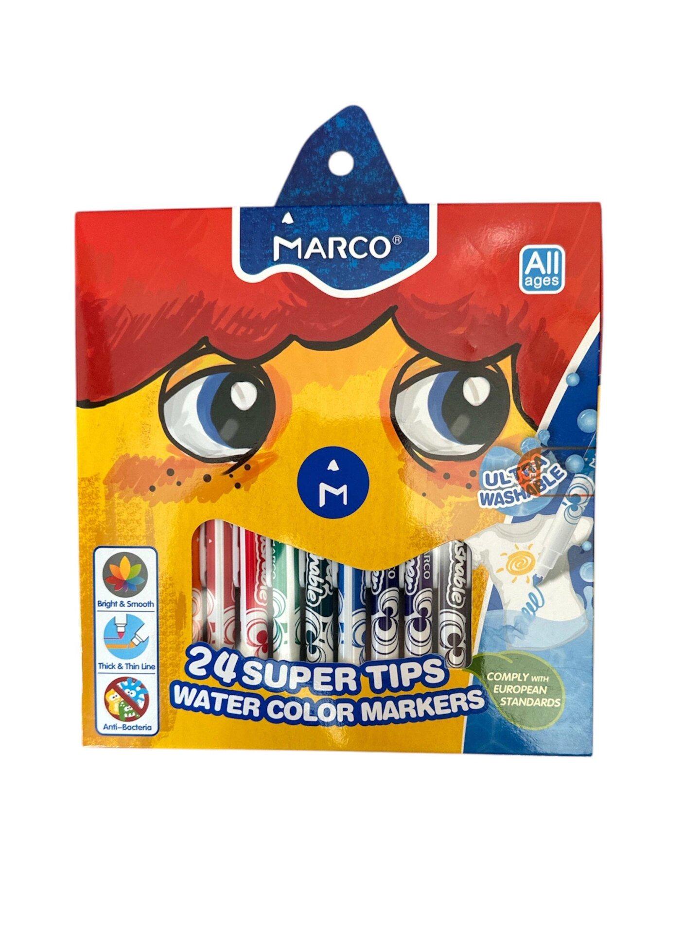 Фломастеры Marco Ultra Washable 1630-24CB 24 цветов (26419225)