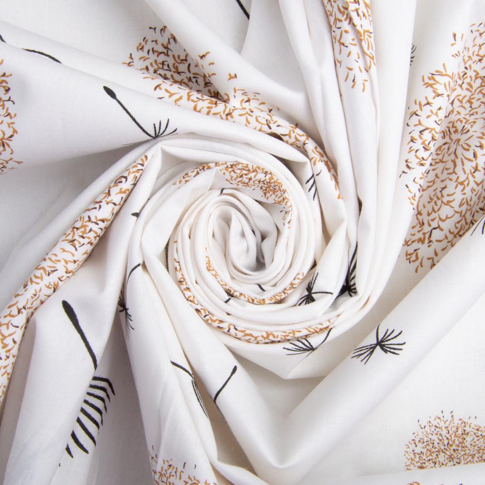 Ткань бязь ранфорс для постельного белья M04112/6 одуванчик 130 гр/м2 240 см Молоко (25851)