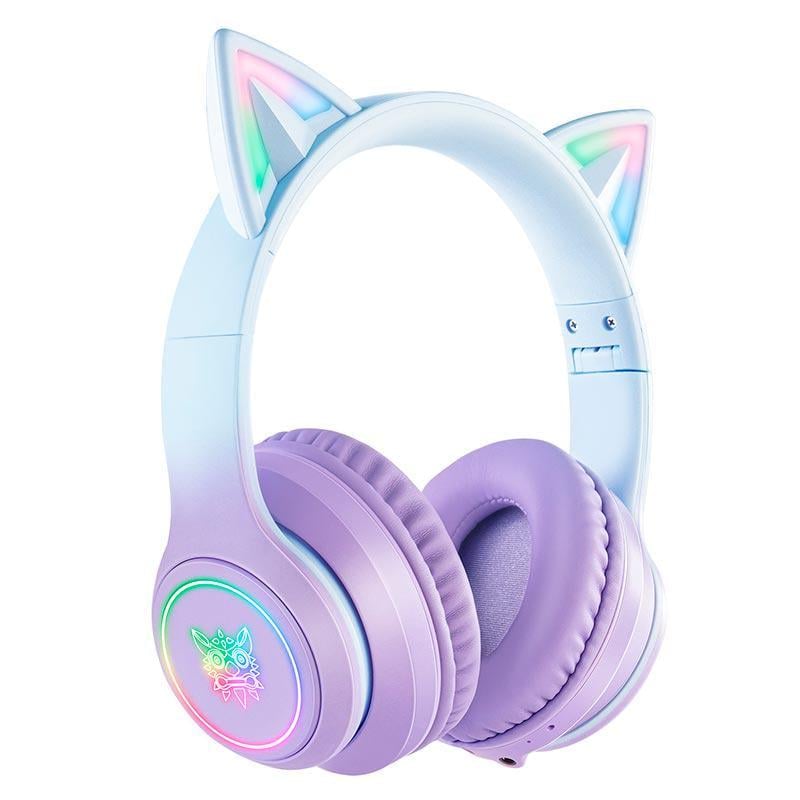 Наушники Onikuma Bluetooth Gaming CAT with LED B90 Purple