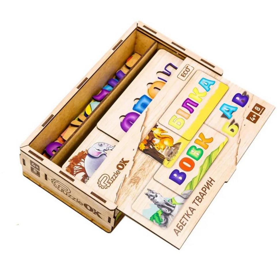 Пазл деревянный PuzzleOK Азбука животных 30х20 см (ID-180-D-392) Пазл деревянный PuzzleOK Азбука животных 30х20 см (ID-180-D-392)