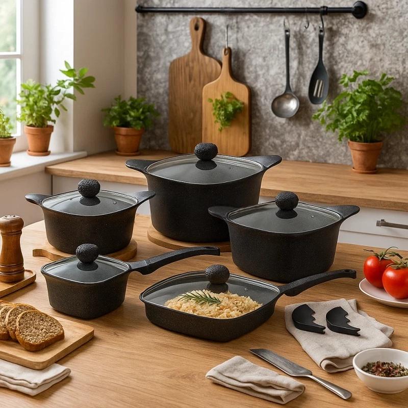 Набір посуду Edenberg EB-12912 з гранітним антипригарним покриттям та турбо індукційним дном 12 пр. (27777808) - фото 5 Набір посуду Edenberg EB-12912 з гранітним антипригарним покриттям та турбо індукційним дном 12 пр. (27777808) - фото 5