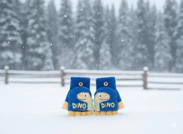 Детские перчатки-митенки Dino A236 на возраст 3-5 лет Сине-желтый (FFM0000222)