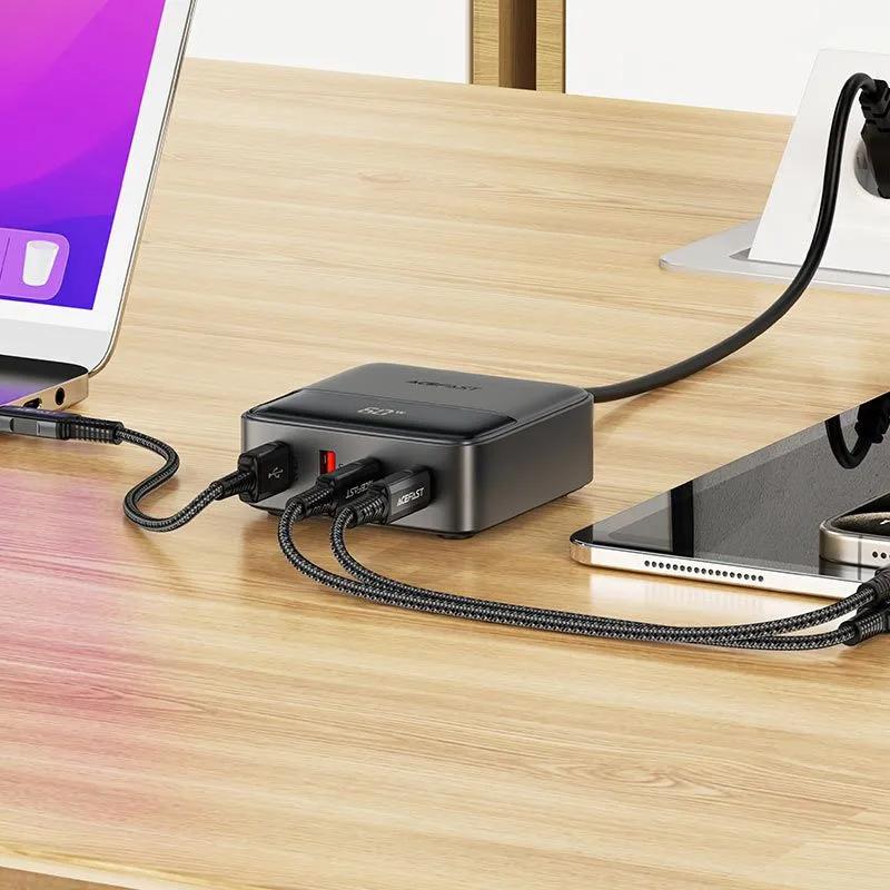 Зарядное устройство Acefast Z6 65W 2xType-C 2xUSB Gan Fast Charger 1,5 м Space Grey (6974316283324) - фото 7