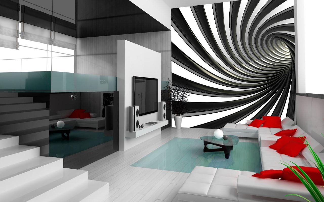 Фотообои флизелиновые абстракция для спальни/зала/кухни Черно-белая абстракция