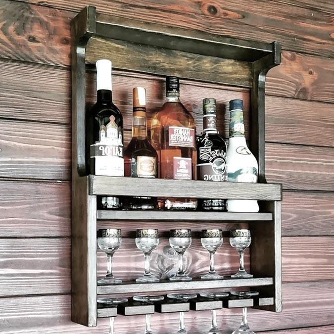 Полка для вина настенная из дерева Котсунаги Мокко (ПНК-025810)