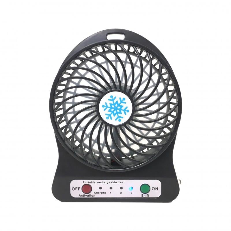 Вентилятор настольный Mini Fan USB на аккумуляторе 14х10х4 см Черный (MX-3288-11318C) - фото 1
