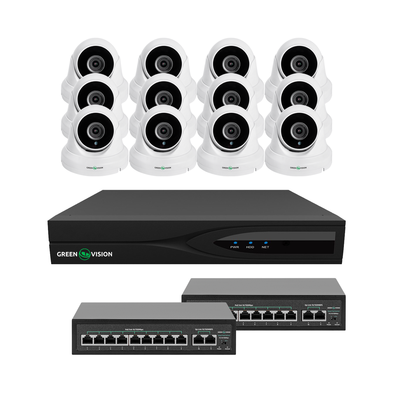 Комплект відеоспостереження GreenVision GV-IP-K-W84/12 5MP на 12 камер (LP29585) Комплект відеоспостереження GreenVision GV-IP-K-W84/12 5MP на 12 камер (LP29585)