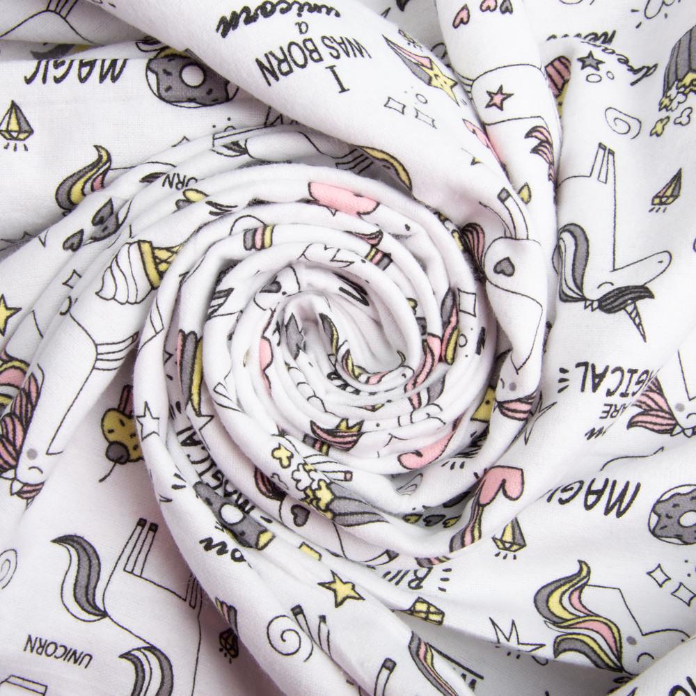 Ткань фланель хлопок детский принт 180 см 155 гр/м2 10-0678 Розовый