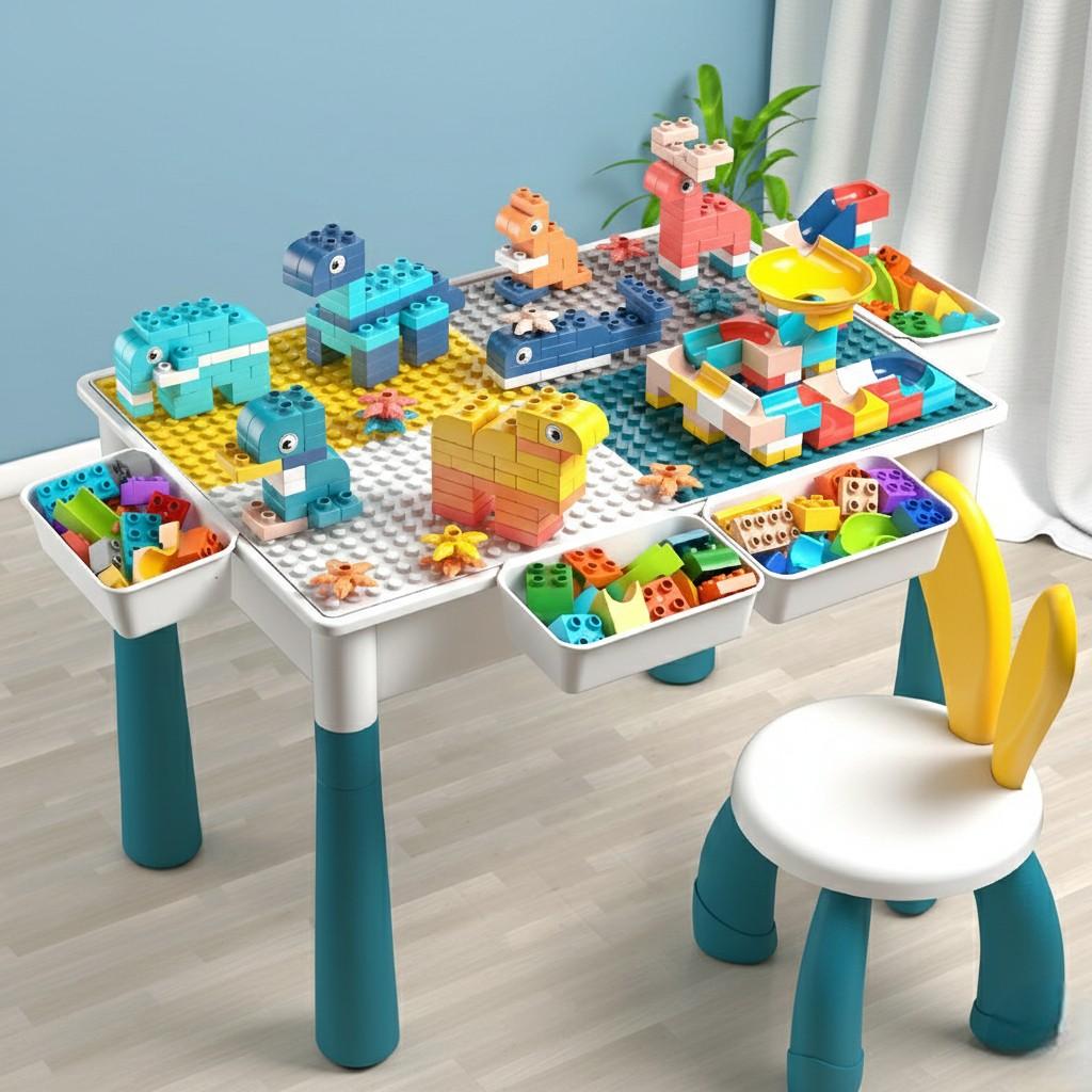 Дитячий ігровий столик-конструктор з гіркою і стільчиком 361 деталь (440711) - фото 2