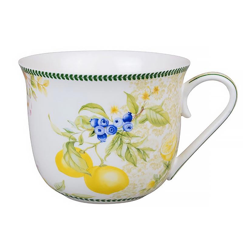 Чашка фарфоровая Lefard Лимоны 500 мл Белый (924-383)