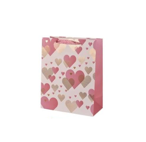 Пакет подарочный бумажный Heart 14x15x7 см Розовый (R98562-XS)