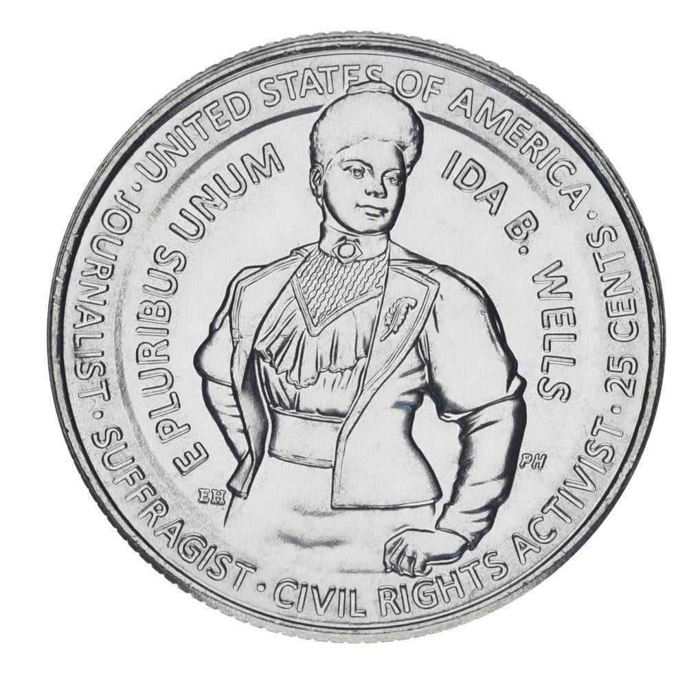 Коллекционная монета США 25 центов/квотер 2025 UNC P Женщины Америки-Журналистка Ида Белл Уэллс-Барнетт (М21308)
