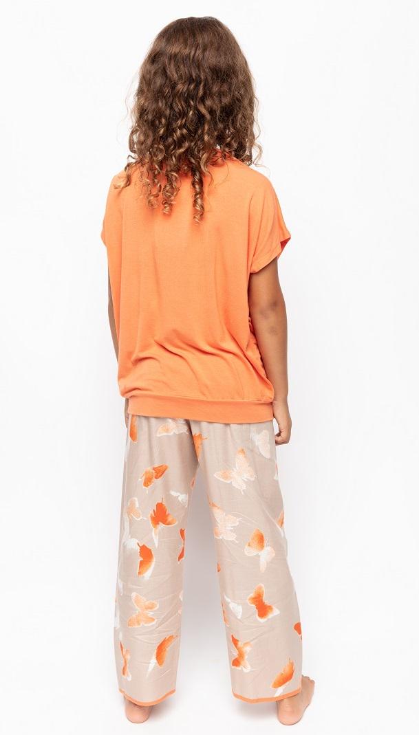 Піжама для дівчинки CYBERJAMMIES Sage 5966 6-7 років 122 см з принтом метелики Помаранчевий (5051877432475) - фото 3