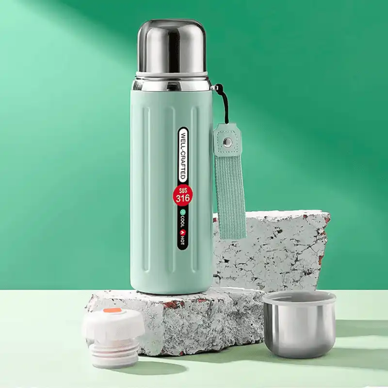 Термос вакуумний ізоляційний для спорту 800 мл Зелений (29433532) - фото 3 Термос вакуумний ізоляційний для спорту 800 мл Зелений (29433532) - фото 3