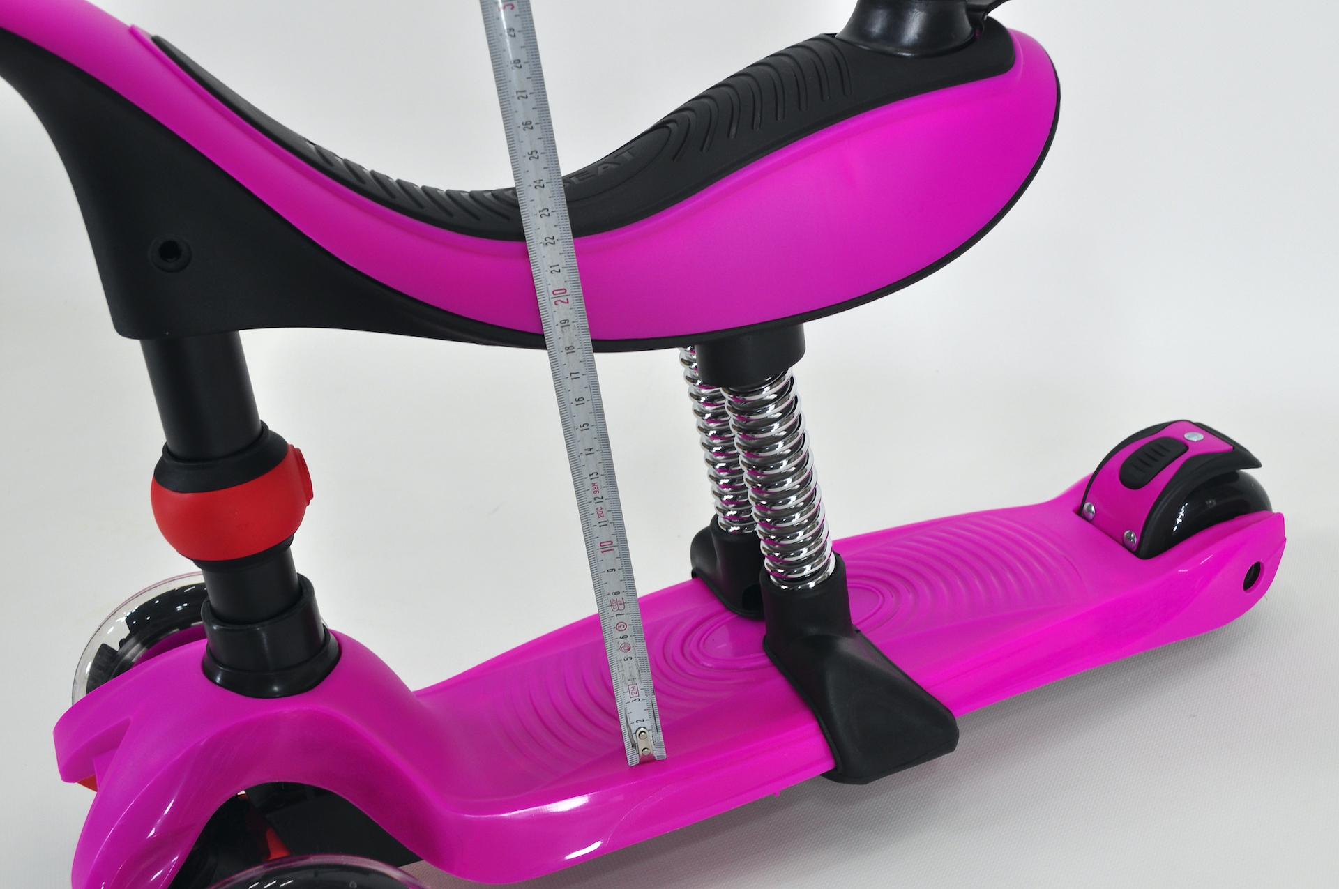 Самокат біговел Maraton Credo 3в1 дитячий триколісний з сидінням та батьківською ручкою Рожевий - фото 15