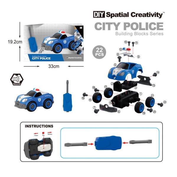 Конструктор Полицейский автомобиль LM8021-SZ-1 22 детали (LM8021-SZ-1/288) - фото 2 Конструктор Полицейский автомобиль LM8021-SZ-1 22 детали (LM8021-SZ-1/288) - фото 2