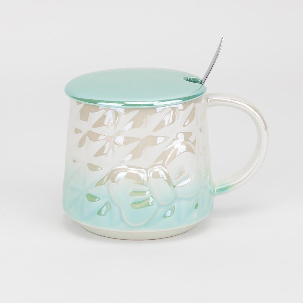 Кружка с крышкой и ложечкой Бантик 400 мл (19297-023)