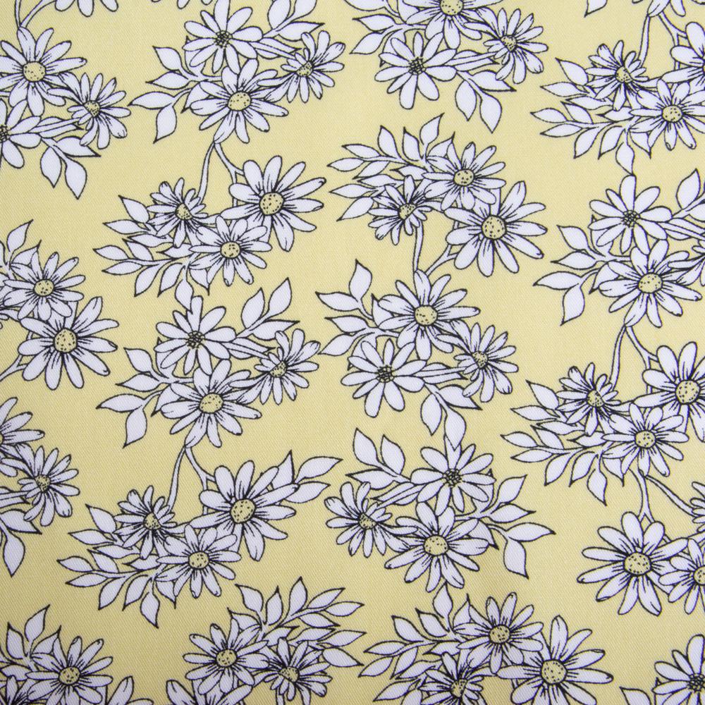 Ткань платяная штапель твил Ромашка 160 г/м2 145 см Желтый (26613)