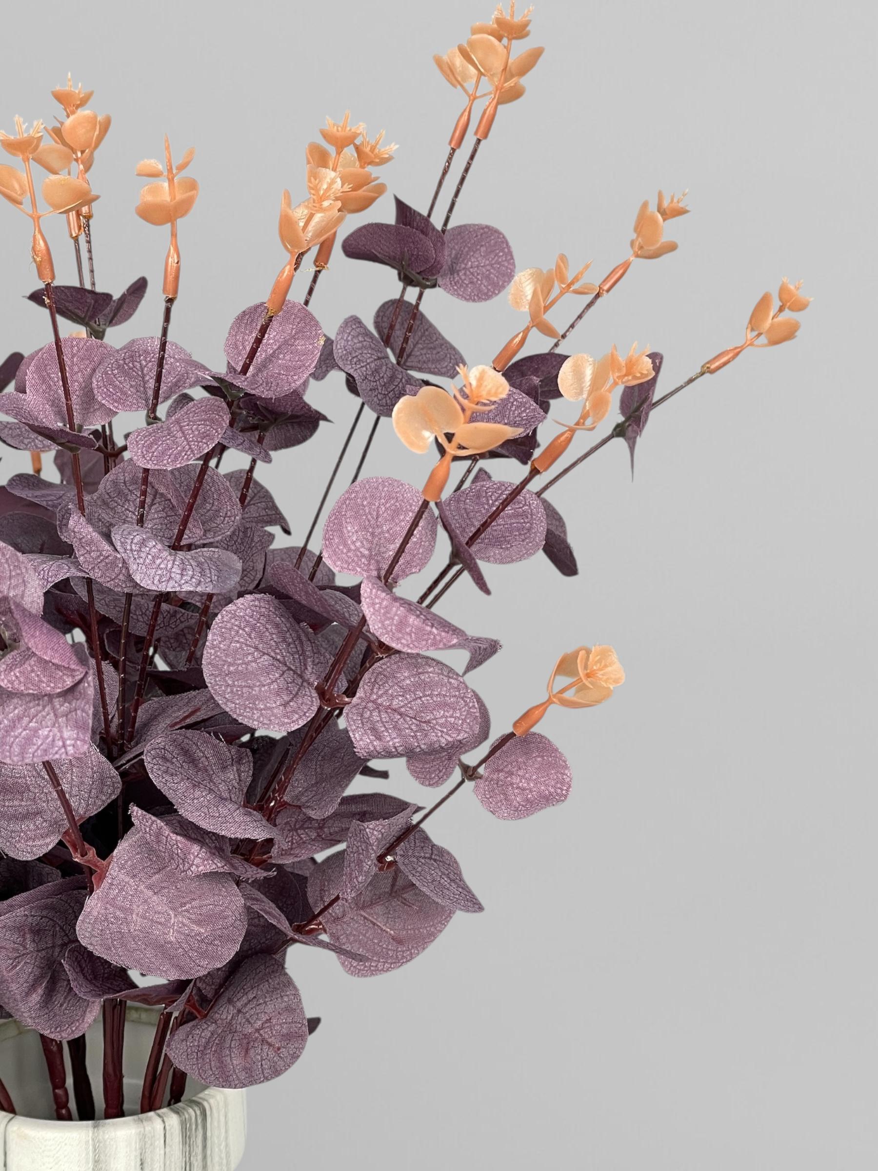 Искусственный куст эвкалипта 46 см Темно-бордовый (Р05001) - фото 8