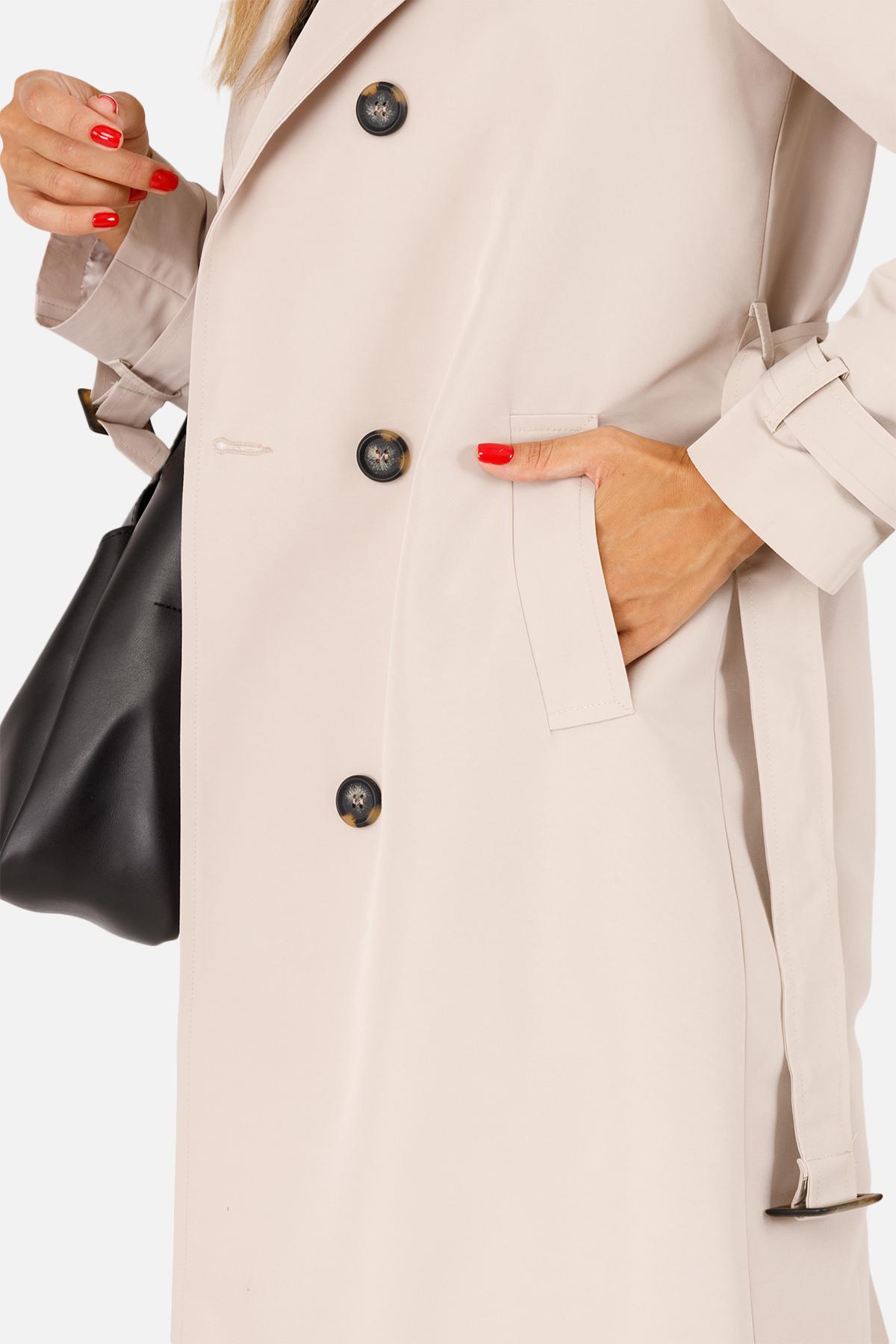 Плащ женский ЦБ-00258663 р. 48 Бежевый (28425566) - фото 5 Плащ женский ЦБ-00258663 р. 48 Бежевый (28425566) - фото 5