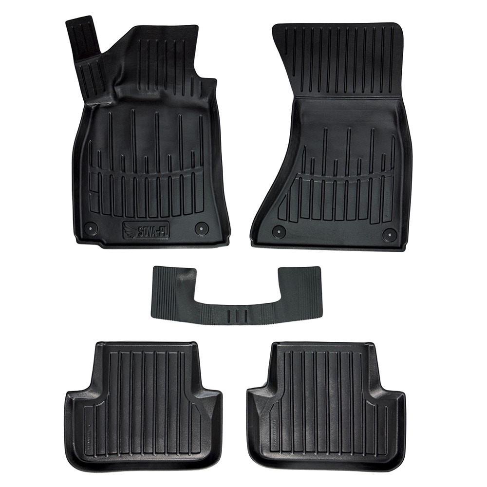 Килимки в салон SOVA-PL для Audi A4 B8 2007-2015 гумові 5 шт. Чорний (28800504)