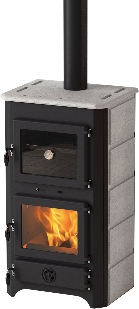 Камінна піч MBS Thermo VULKAN PLUS із водяним контуром/духовкою 24 кВт (CNT00001371)