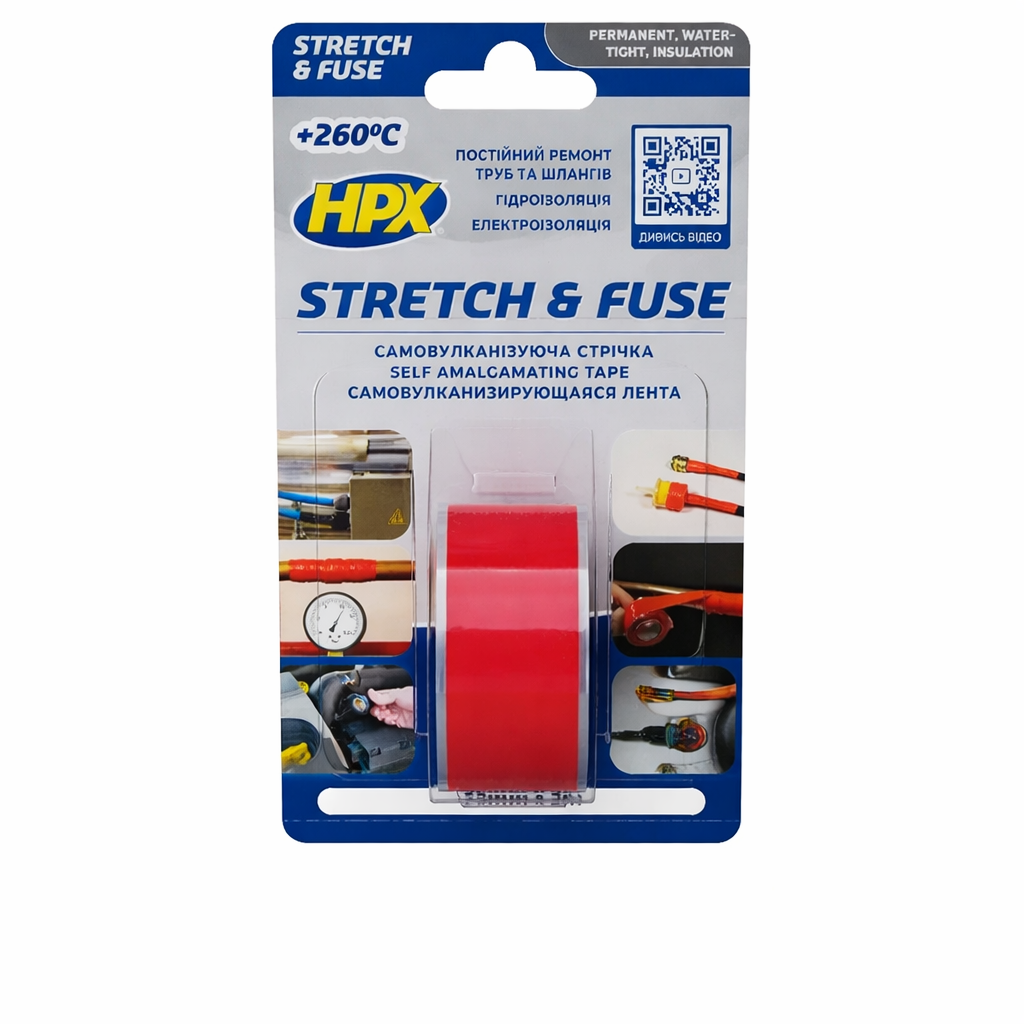 Лента вулканизирующая HPX SO2503 Stretch&Fuse влаго/износостойкая 25 мм/3 м Красный (31980472)