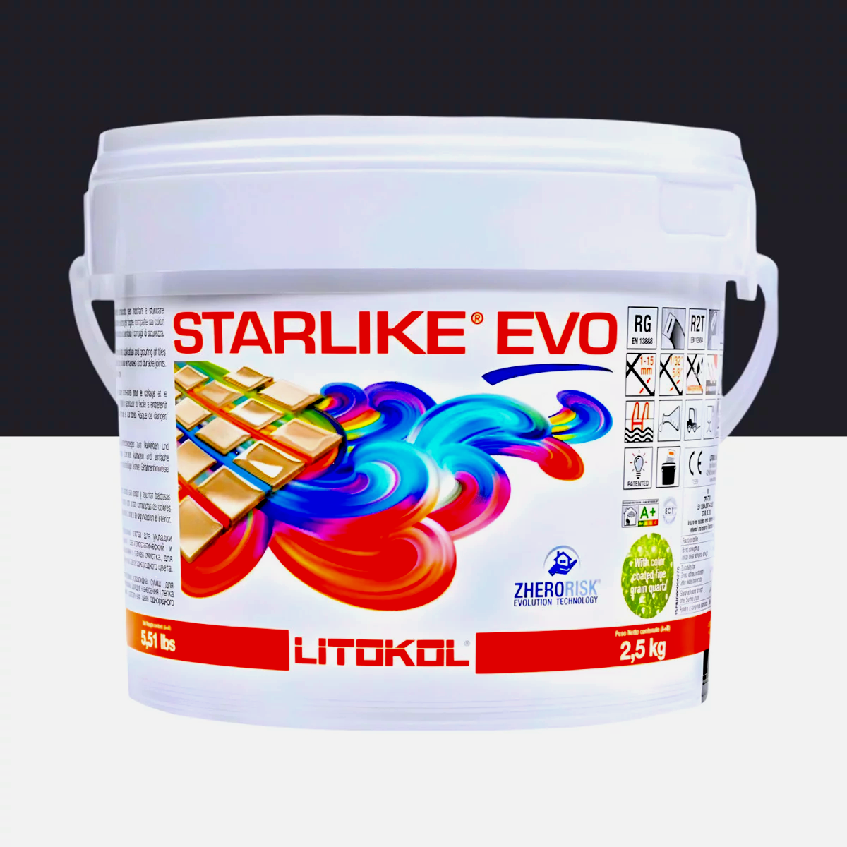 Затирка для плитки Litokol Starlike EVO 140 двокомпонентна епоксидна 2,5 кг Графіт