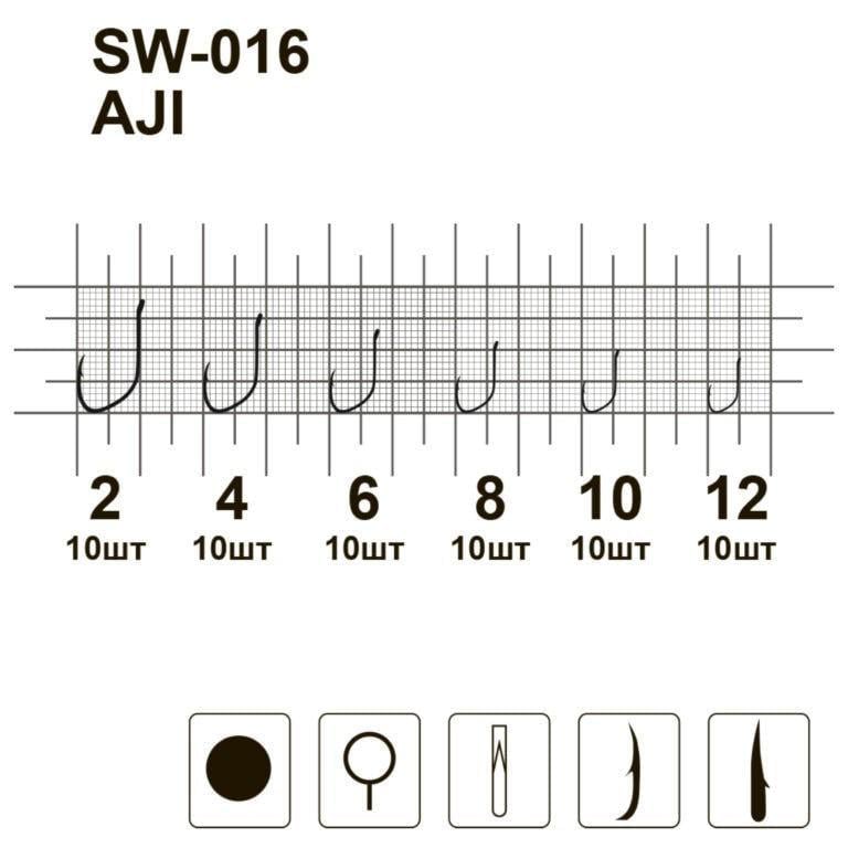 Гачки MiniMax Aji SW-016 №12 10 шт. - фото 3