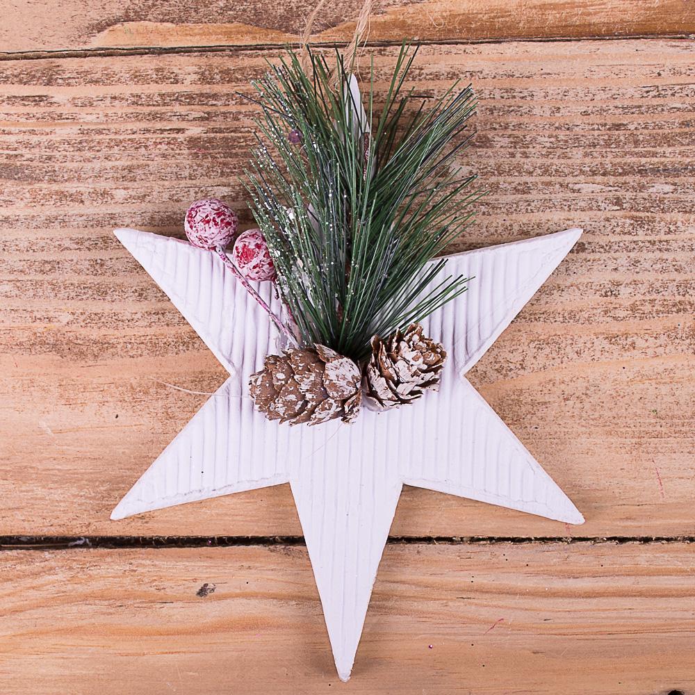 Новогодняя подвеска Звезда с композицией из картона (3261-2)