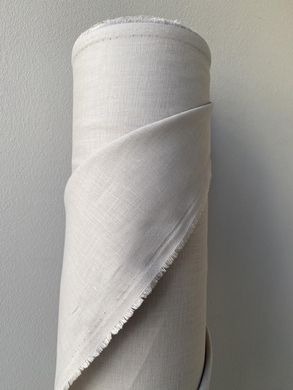 Ткань рубашечно-платьевая LINEN PLUS 100% лен смягчен 143 см 155/394 Серо-бежевый - фото 5