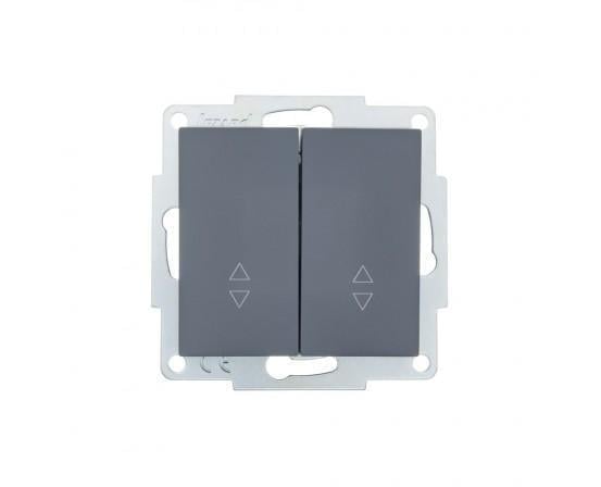 Выключатель двухклавишный Lezard Vesna проходной Графит (742-3488-106)