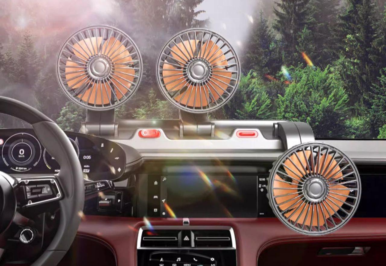 Вентилятор автомобільний потрійний на два режима швидкості 12 V - фото 4 Вентилятор автомобільний потрійний на два режима швидкості 12 V - фото 4