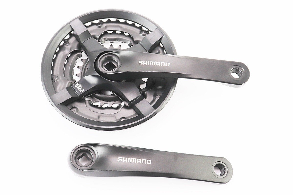 Шатуны Shimano для велосипеда квадрат 165 мм 42/34/24T MTB алюминиевые (10047269)