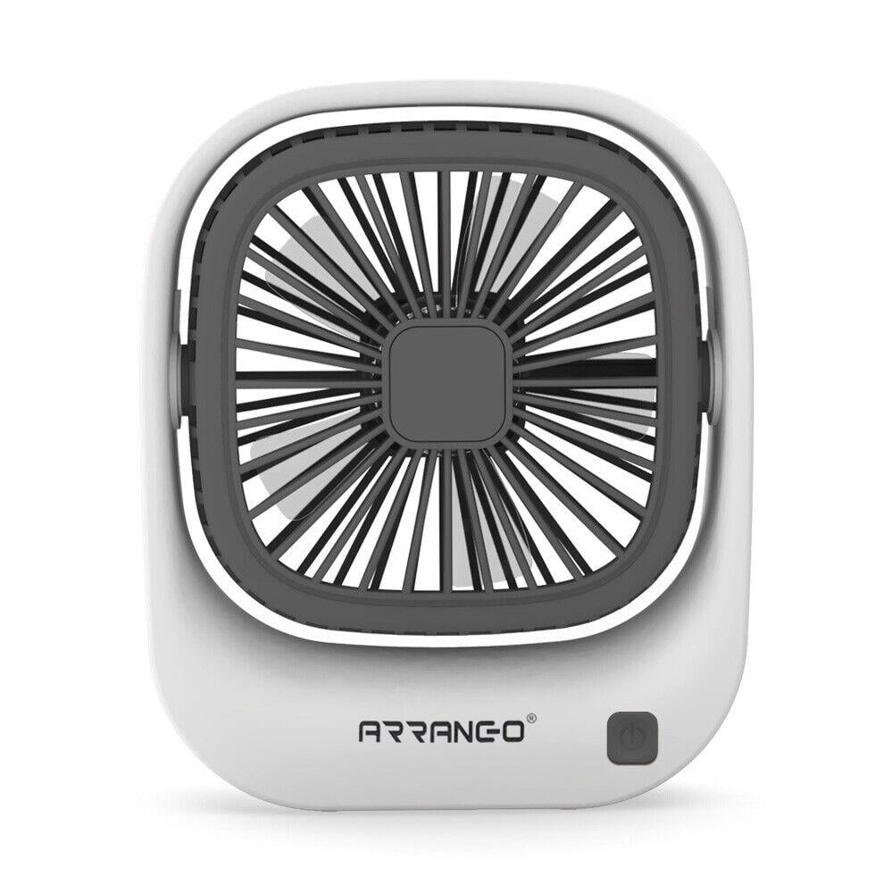 Вентилятор настільний Arranc-o AFS49064 на акумуляторі з USB зарядкою 1400mAh Білий (d960a2d3)