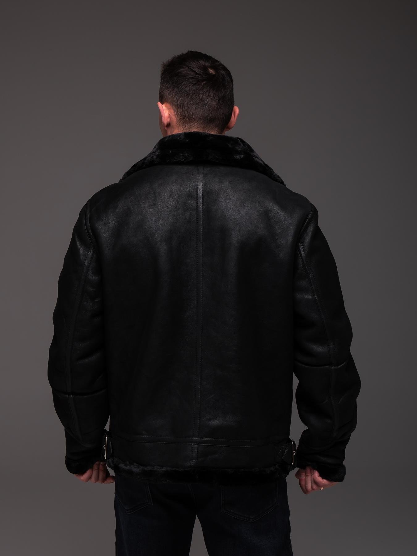 Куртка мужская зимняя на меху/эко кожа до -10°C M Черный (2426/1/2) - фото 5 Куртка мужская зимняя на меху/эко кожа до -10°C M Черный (2426/1/2) - фото 5