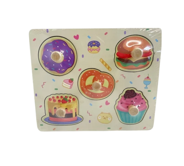Деревянные пазлы вкладыши Fun Game С 73250 Сладости с рисунком под вкладышем (2658762931)