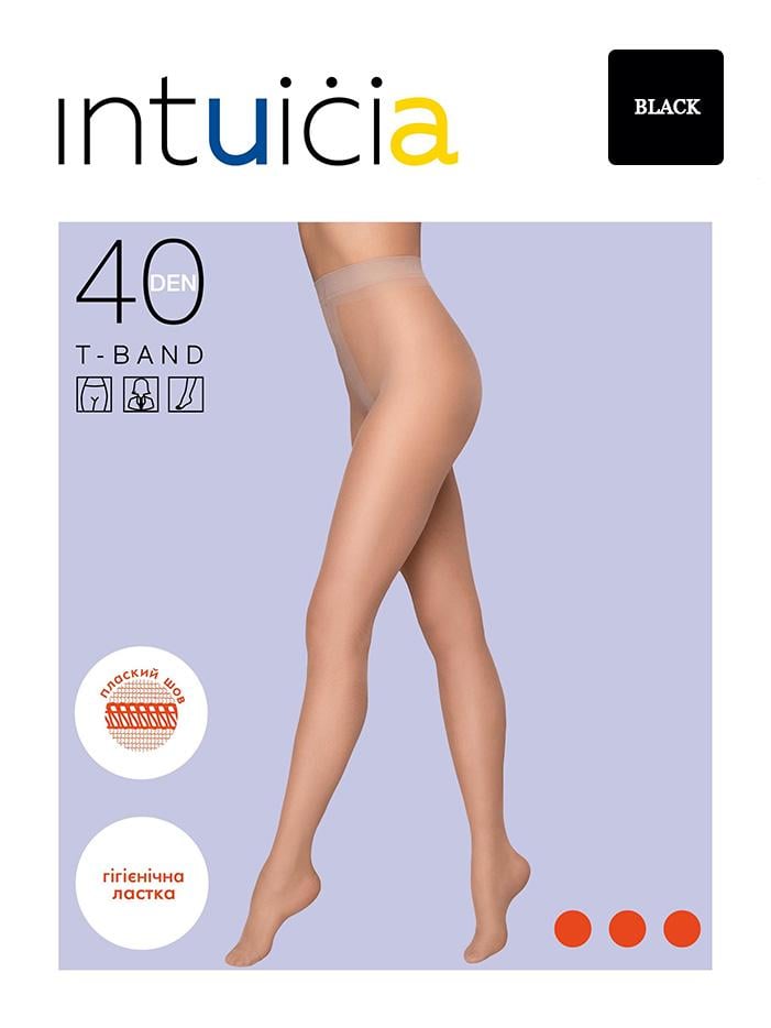 Колготи жіночі капронові Intuicia T-BAND 40 den 4р. Black