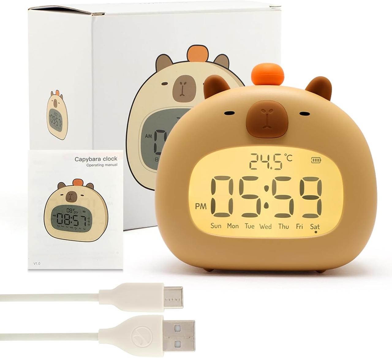 Часы настольные с будильником Капибара аккумуляторные с подсветкой (2462849726) - фото 9 Часы настольные с будильником Капибара аккумуляторные с подсветкой (2462849726) - фото 9