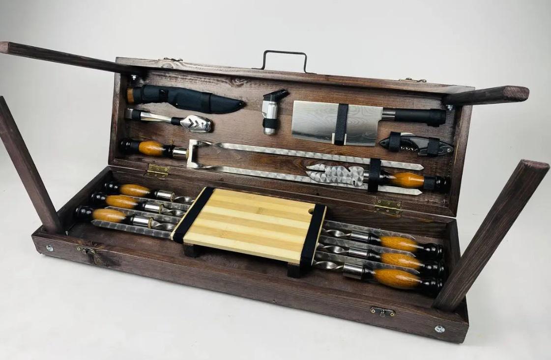 Набор шампуров в кейсе Бизон (21-10-KS-7619) - фото 3 Набор шампуров в кейсе Бизон (21-10-KS-7619) - фото 3