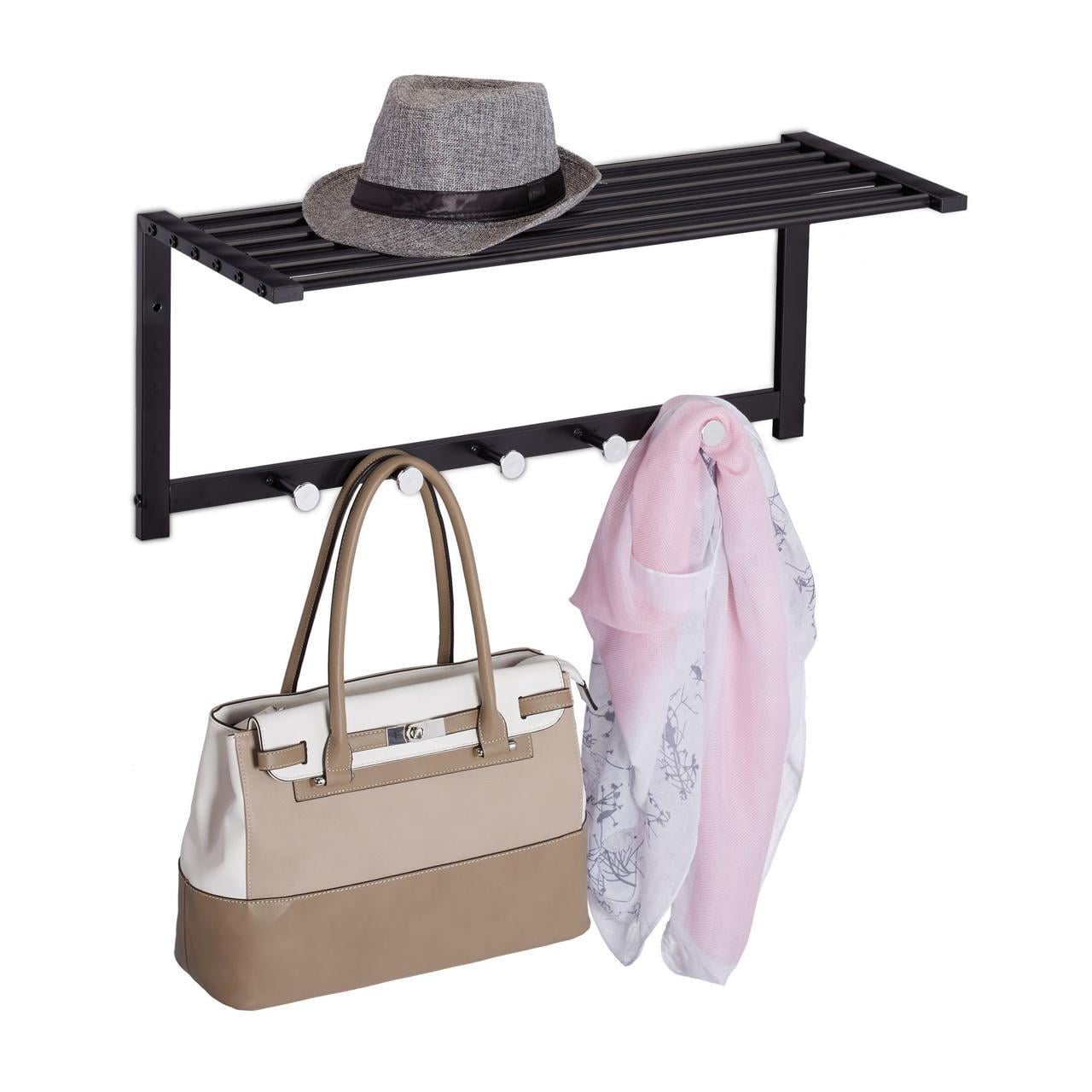 Вешалка настенная Relaxdays с полкой 28x65x25 см (2306367406)