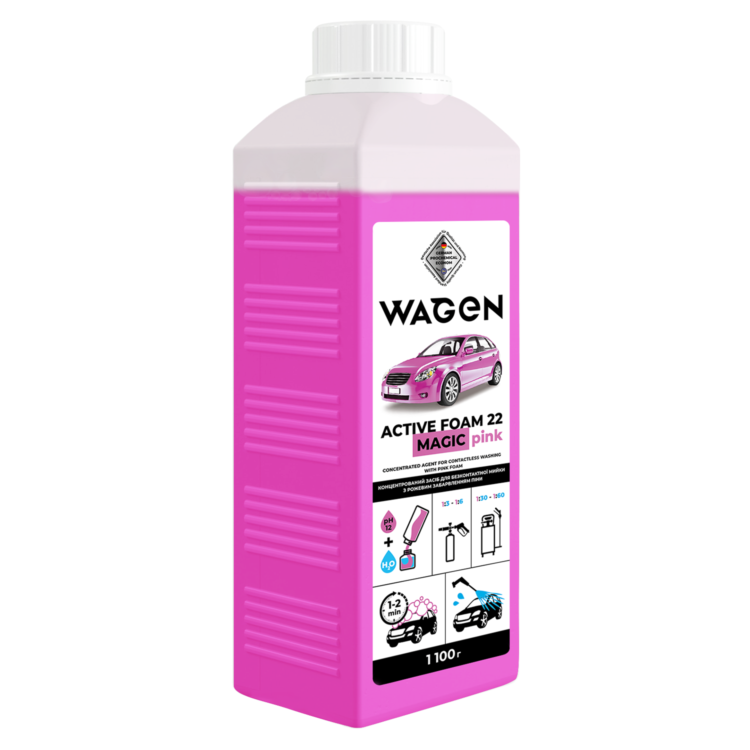 Засіб для безконтактної мийки WAGEN Active Foam 22 Magic концентрований 1,1 кг Pink (AF22MAGICPK1.1)
