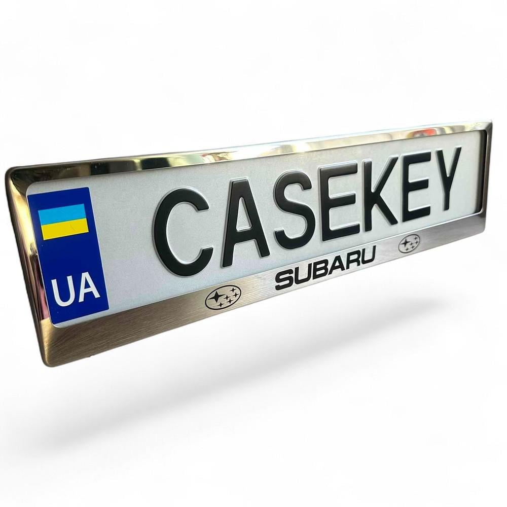 Авторамка метелічна з гравіюванням Subaru (suramkaza1)