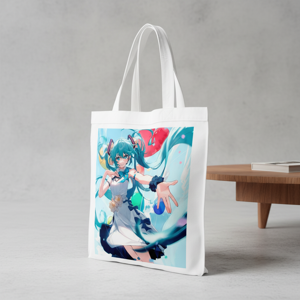 Сумка-шопер Vocaloid из габардина Белый (6689)