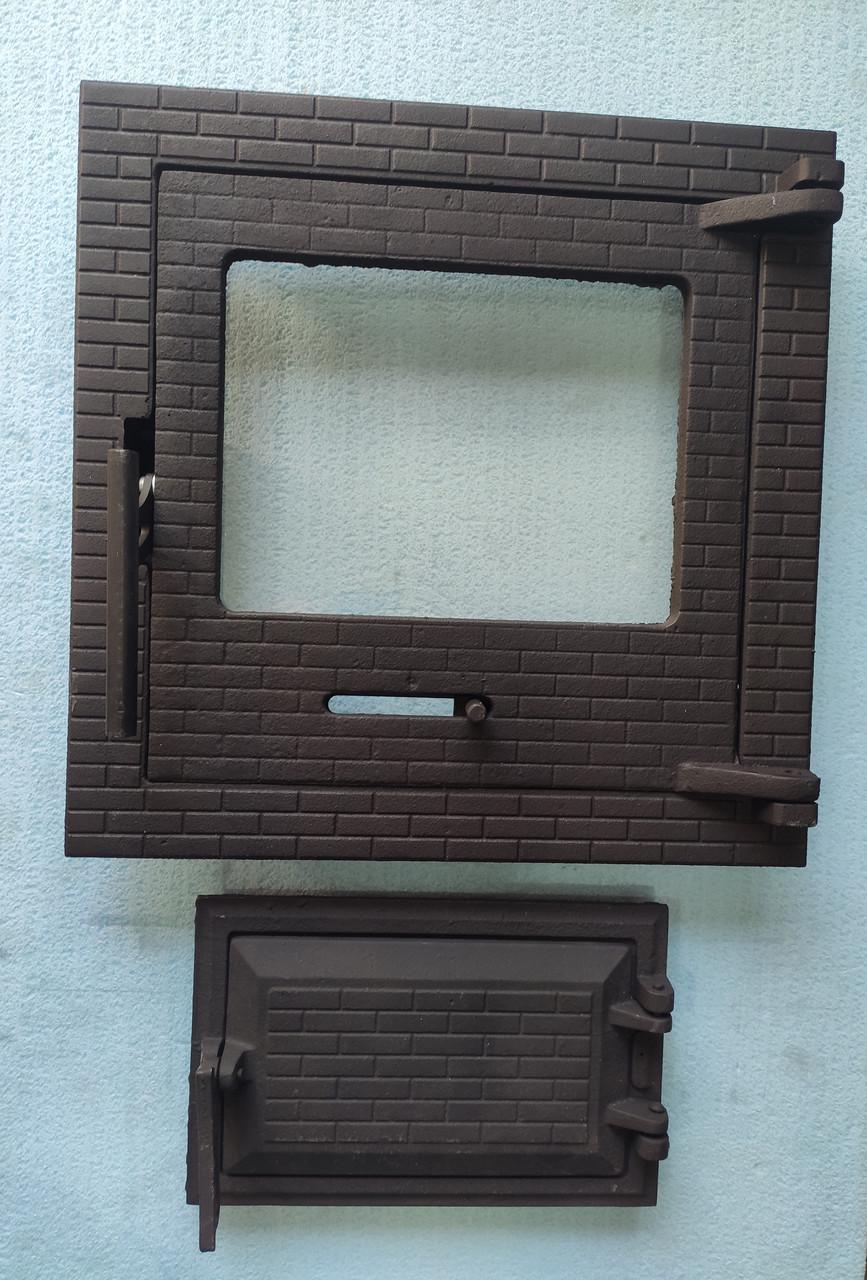 Дверки чавунні для каміна з термостійким склом і регулятором піддуву 40х40 см та піддувальні 16x26 см - фото 3 Дверки чавунні для каміна з термостійким склом і регулятором піддуву 40х40 см та піддувальні 16x26 см - фото 3